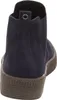 The back view of a navy blue suede Chelsea boot with a thick, textured sole. Voir les images du produit