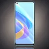 A smartphone with a colorful abstract wallpaper displayed on its screen, set against a gradient background. Produktbild-Vorschau
