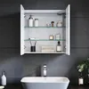 SONNI Metall Spiegelschrank mit LED Beleuchtung 59x60x14 Produktbild-Vorschau 2