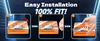 Three-step installation guide for a screen protector. Produktbild-Vorschau