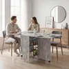 Klappbarer Holztisch fš¹r 4-6 Personen mit Rollen, 75 x 140 Produktbild-Vorschau 3