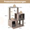 COSTWAY Arbre à chat en bois, 93 cm, arbre à chat avec Voir les images du produit 3