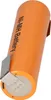 A single orange Ni-MH battery with a silver metal tab attached to the positive terminal. Produktbild-Vorschau
