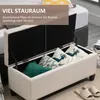 HOMCOM Sitzbank Polsterbank mit Stauraum leinenartiges Produktbild-Vorschau 4