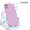 A purple phone case is shown with water splashes around it, suggesting water resistance. Produktbild-Vorschau