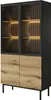BETTSO Hohe verglaste Vitrine mit LED-Beleuchtung Glas Produktbild-Vorschau 1