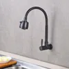 Küchenarmatur Kaltwasser Wandmontage flexibler Schlauch G1/2 Zoll schwarz Productafbeelding-voorbeeld