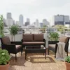 Relaxdays Gartenmöbel Set, 4-tlg. Rattan Sitzgruppe, 4 Produktbild-Vorschau 3