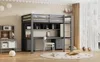 Lit mezzanine 90 x 200 cm en pin pour enfants, avec bureau Voir les images du produit 16