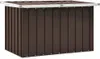 A brown outdoor storage box with a white lid trim and base. Náhled obrázku produktu