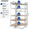 Diagram showing the dimensions and load capacity of a corner shelving unit. Náhled obrázku produktu