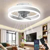 A modern living room with a ceiling fan and light fixture, a TV, a sofa, and a coffee table. Produktbild-Vorschau