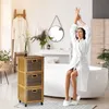 relaxdays Bambus Rollwagen mit Schubladen Produktbild-Vorschau 3
