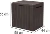 A brown storage box with dimensions indicated by text and lines. Podgląd zdjęcia produktu
