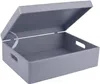 Creative Deco Šedá Dřevěná Krabice s Víkem a Uchy | 40 x 30 Náhled obrázku produktu 3