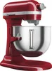 A red KitchenAid Artisan stand mixer with a silver bowl is shown against a white background. Produktbild-Vorschau