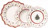 Three Christmas-themed plates of varying sizes are arranged diagonally on a white background. Produktbild-Vorschau
