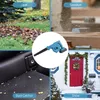 A collage of four images showing different uses of a leaf blower: clearing leaves, sawdust, car interior, and snow. A central image shows the product itself. Podgląd zdjęcia produktu