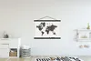 MuchoWow® Textilposter Weltkarte - Zahlen - Weiß 120x80 cm Produktbild-Vorschau 2
