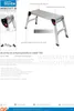 A product image of an aluminum work platform with callouts highlighting features. Produktbild-Vorschau