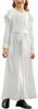 BesserBay Maxi-Kleid Langarm Rüschen für Mädchen 5-6 Jahre Produktbild-Vorschau 2
