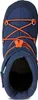 A top-down view of a blue winter boot with orange laces. Produktbild-Vorschau