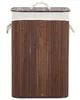 BELIANI Wäschekorb Dunkelbraun Bambusholz Rechteckig 60 cm Produktbild-Vorschau 4