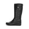 A black leather boot on a white background. Podgląd zdjęcia produktu