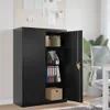 vidaXL Aktenschrank Schwarz 90x40x140 cm Stahl Produktbild-Vorschau 2