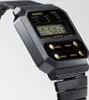 Uni-Uhr Casio F100 - GUN METAL / GOLD Schwarz Produktbild-Vorschau 3