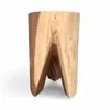 A handmade wooden stool on a white background. Anteprima dell’immagine prodotto