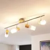 Lindby Deckenstrahler Christoph, 68 cm, 4-flg., Holz, Glas Produktbild-Vorschau 2