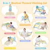 A collage of images showing different ways an 8-in-1 Nautical Themed Climbing Set can be used by children. Anteprima dell’immagine prodotto