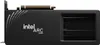 A black Intel Arc B580 graphics card is shown from the side. Produktbild-Vorschau