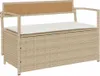 vidaXL Gartenbank mit Stauraum und Kissen Beige Poly Rattan Produktbild-Vorschau 1