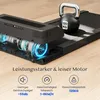 A close-up view of a treadmill's motor and a kettlebell on the belt, with feature callouts. Anteprima dell’immagine prodotto