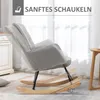 HOMCOM Schaukelstuhl, ergonomische Form, Echtholzkufen, bis Produktbild-Vorschau 4