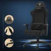 A black gaming chair with various features highlighted in circular insets on the left side. Náhled obrázku produktu