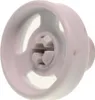 A close-up, isolated view of a white plastic dishwasher basket component. Produktbild-Vorschau