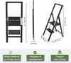 Alu Trittleiter 2-stufig schwarz klappbar Handlauf 150 kg Produktbild-Vorschau 4