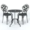 vidaXL Set da bistrot 3 pezzi in alluminio pressofuso nero Anteprima dell’immagine prodotto 1