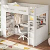 Letto a soppalco MODFU, 90x200, per ragazzi, con scrivania. Anteprima dell’immagine prodotto 3