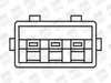 A line drawing of an electrical connector. Produktbild-Vorschau