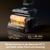 Close-up of a vacuum cleaner brush head with heat elements, highlighting drying and noise level features. Produktbild-Vorschau