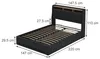 Polsterbett Vitalispa Christin Anthrazit/Eiche 140x200 mit Produktbild-Vorschau 2
