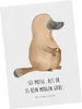 Mr. & Mrs. Panda Postkarte Schnabeltier Mut - Weiß - Produktbild-Vorschau 1