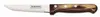 A single steak knife with a serrated blade and a brown, wood-grain handle is shown against a white background. Produktbild-Vorschau