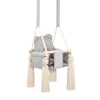 Indoor-Babyschaukel Grau aus Velvet – Mit Produktbild-Vorschau 2