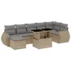 vidaXL 8-tlg. Garten-Sofagarnitur mit Kissen Beige Poly Produktbild-Vorschau 1