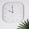 Quadratische Wanduhr aus Holz weiß 30cm Produktbild-Vorschau 2